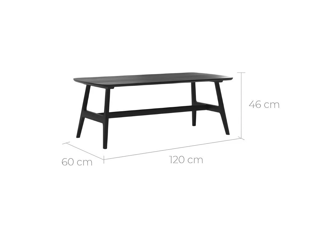 Table Basse Suly En Bois Noir 120 Cm – Image 2