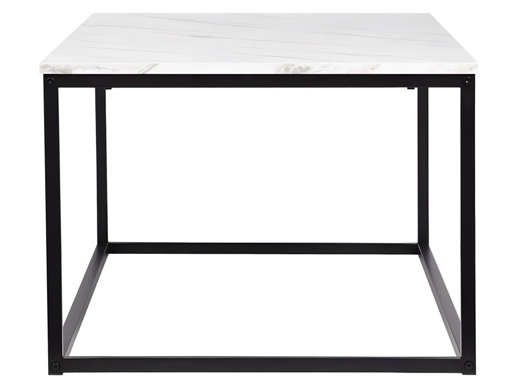 Table Basse Rectangulaire - Decors Marbre Pietement Metal Noir - L 120 X L 60 X H 43 Cm - MABLE – Image 4