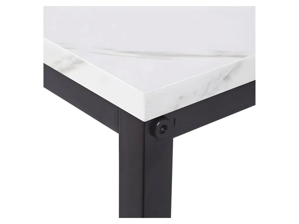 Table Basse Rectangulaire - Decors Marbre Pietement Metal Noir - L 120 X L 60 X H 43 Cm - MABLE – Image 5