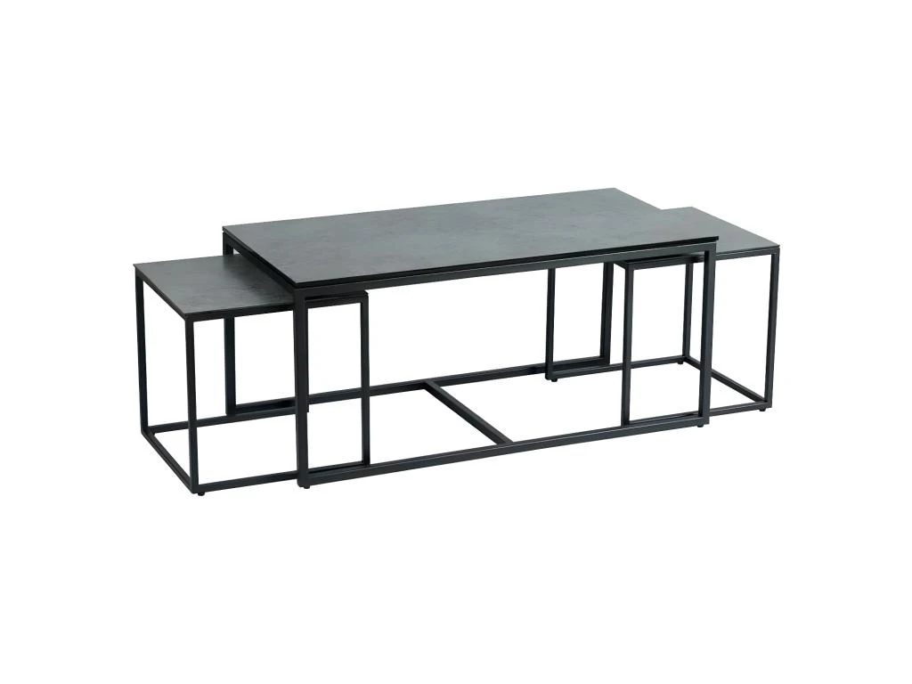 Tables Basses Gigognes Acier/Céramique Anthracite Mat - JANIE