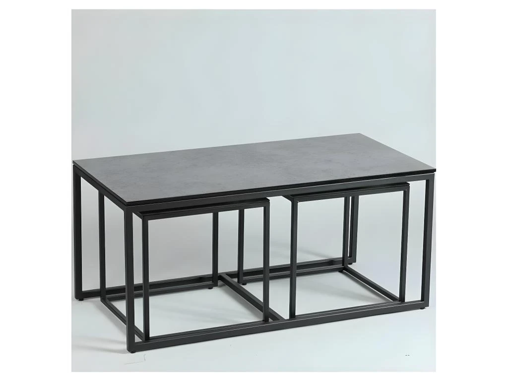 Tables Basses Gigognes Acier/Céramique Anthracite Mat - JANIE – Image 2