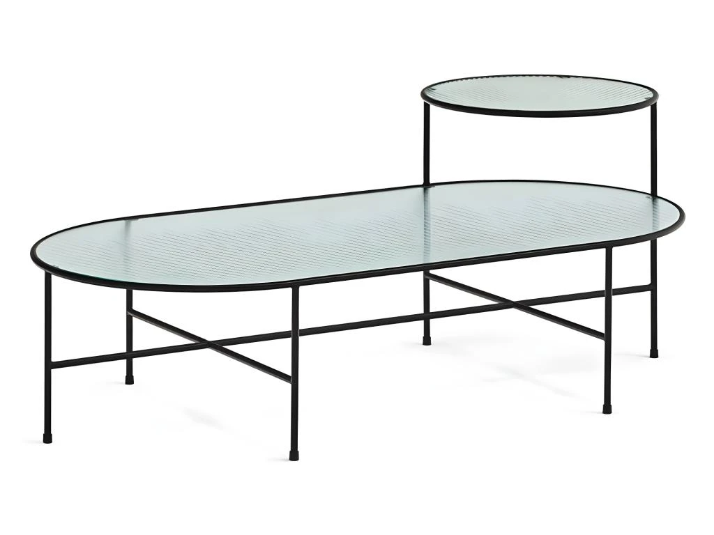 Nix - Table Basse En Verre Strié Et Métal - Couleur - Noir – Image 3