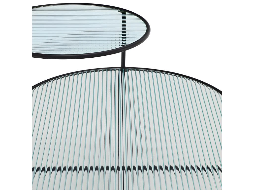 Nix - Table Basse En Verre Strié Et Métal - Couleur - Noir – Image 5