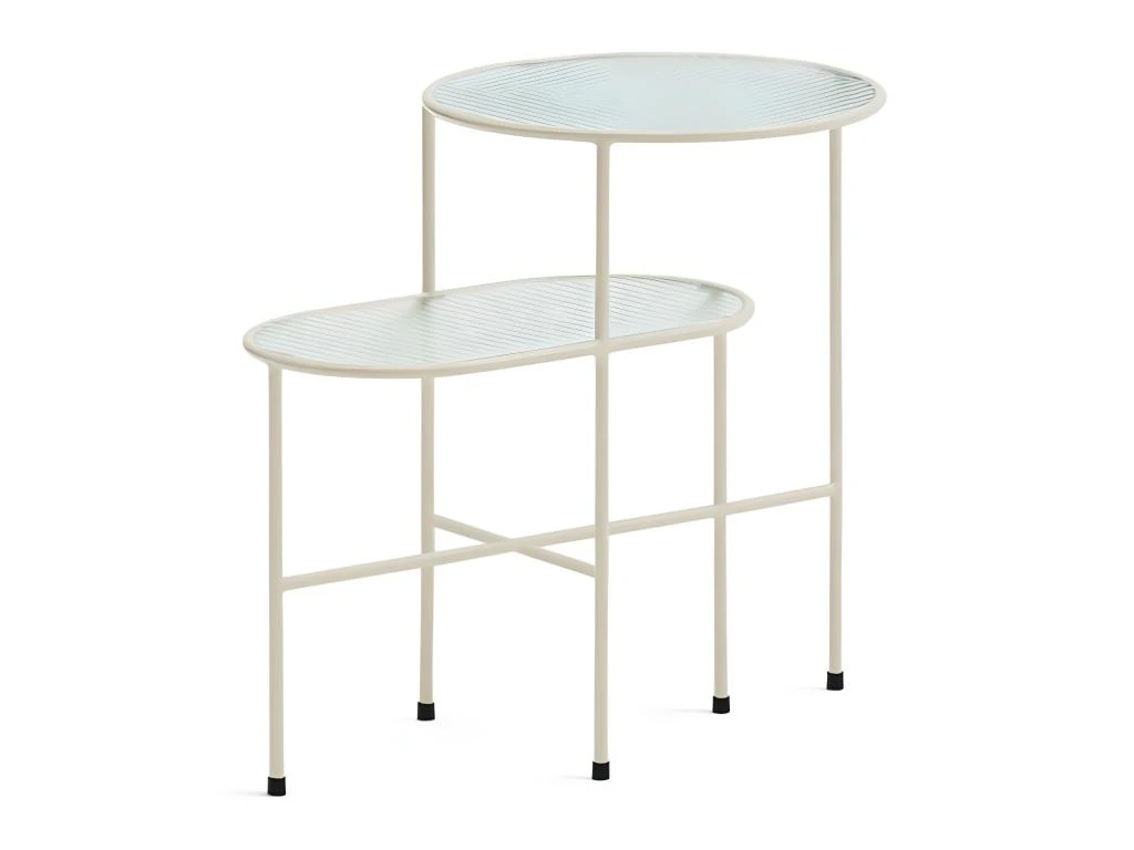 Nix - Table D'appoint En Verre Strié Et Métal - Couleur - Blanc – Image 3