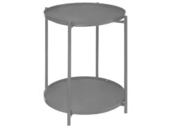 Table à Café 2 Plateaux Coloris Gris H 52 Cm
