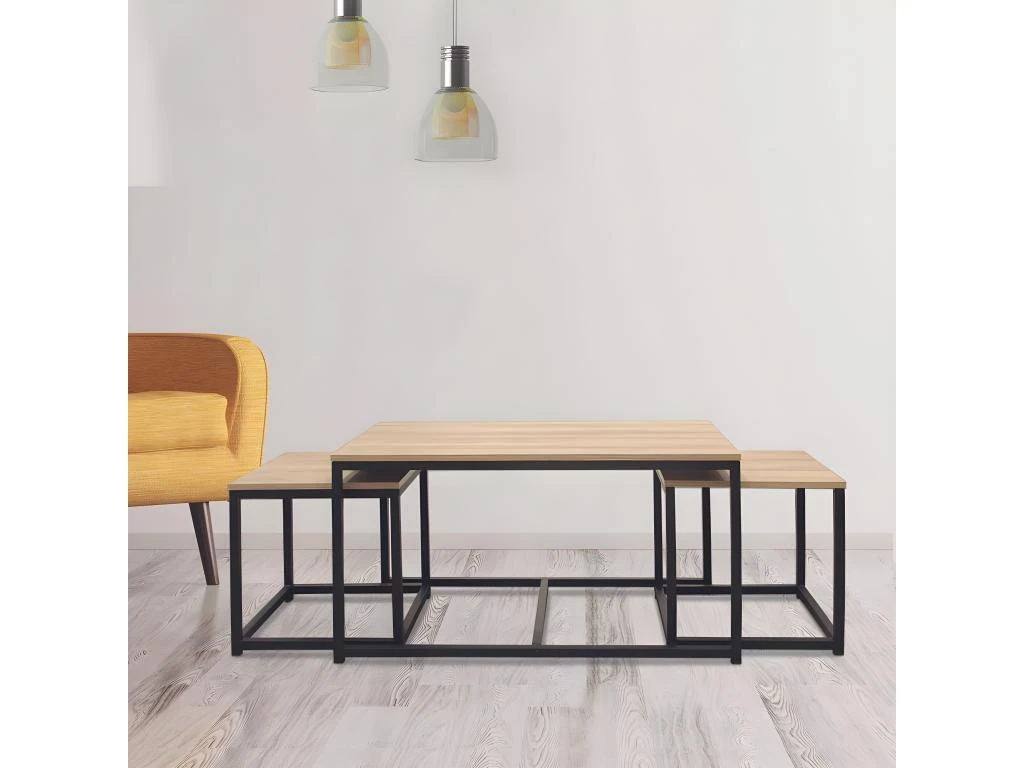 Tables Gigognes En Bois Et Métal Seattle (Lot De 3) – Image 2