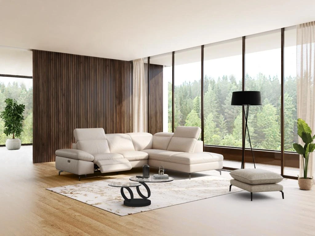 Table Basse Avec Plateaux Pivotants JOLINE - Verre Trempé Transparent Et Pied Chromé Noir – Image 8