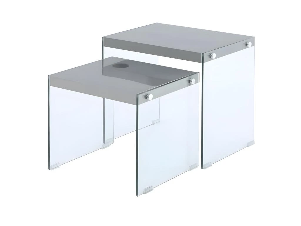 Lot De 2 Tables D'Appoint "Elementary" 46cm Gris