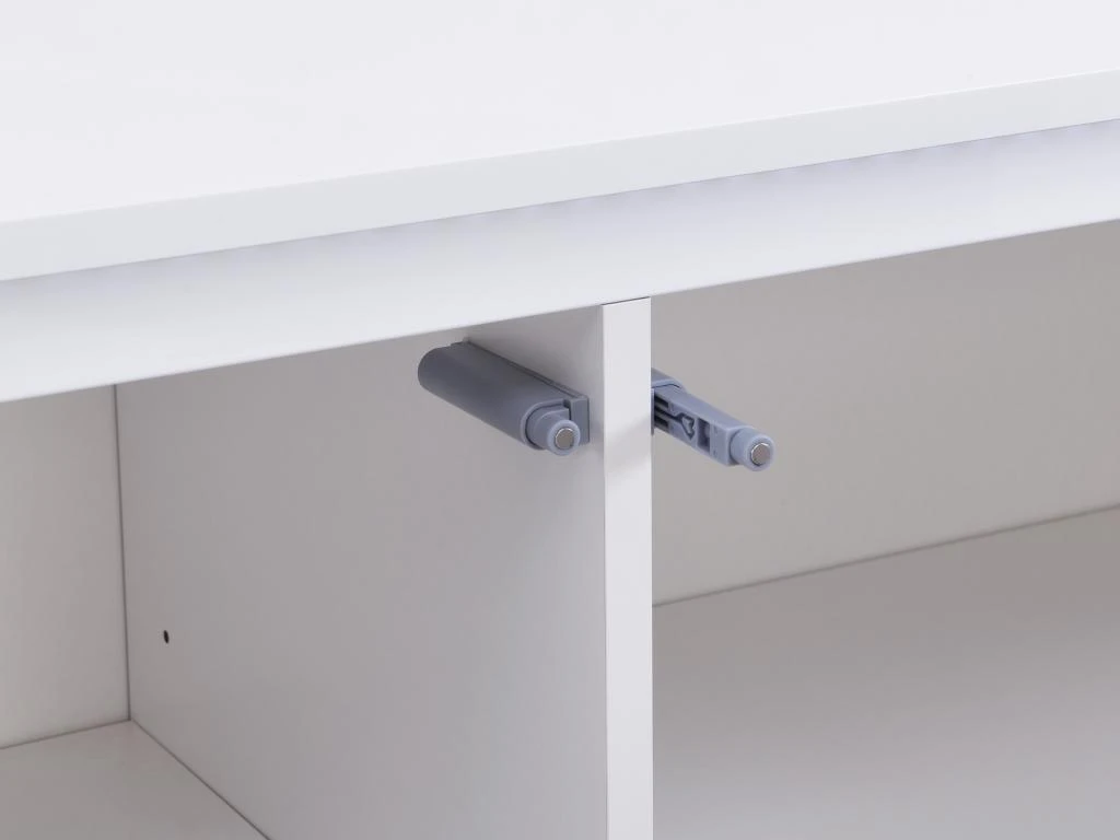 Table Basse 2 Tiroirs Avec LEDs En MDF - Blanc Laqué - SALIANO – Image 10