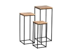 Trio De Sellettes Acier/Bois Massif - CHALERSTON