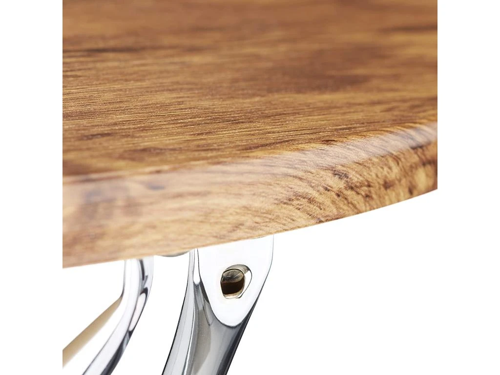 Table Basse D’appoint Ronde Pieds Croisés Diamètre 60 Cm Bois Et Métal 13_0002685 – Image 3