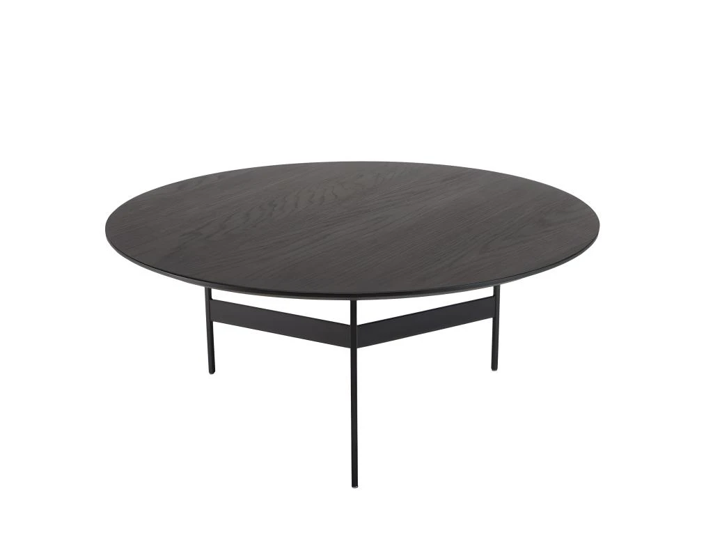 DALY - Table Basse Ronde Noire 78x78cm Piètement Métal – Image 4