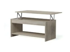 HAPPY Table Basse Transformable Style Contemporain Laminé Chene Sonoma - L 100 X L 50 Cm