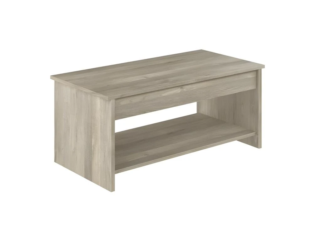 HAPPY Table Basse Transformable Style Contemporain Laminé Chene Sonoma - L 100 X L 50 Cm – Image 3
