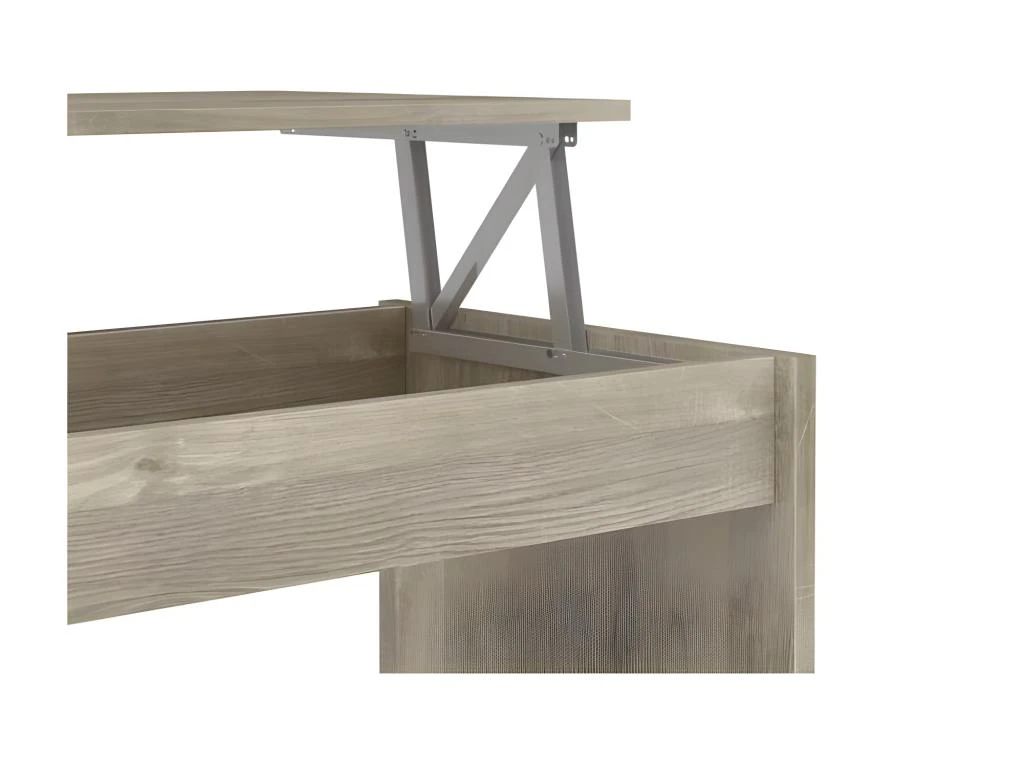 HAPPY Table Basse Transformable Style Contemporain Laminé Chene Sonoma - L 100 X L 50 Cm – Image 4