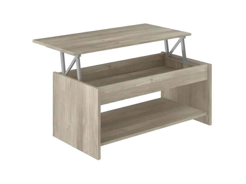 HAPPY Table Basse Transformable Style Contemporain Laminé Chene Sonoma - L 100 X L 50 Cm – Image 5