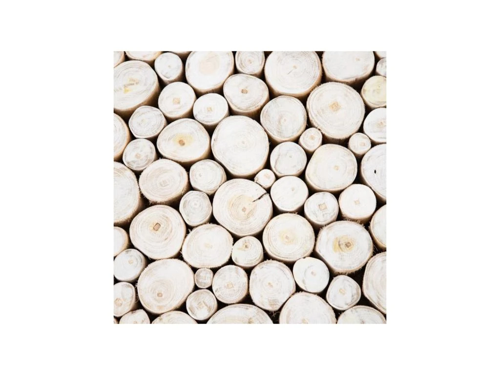 Table Basse Ronde Bois De Teck Blanc Cassé - FORINI – Image 3