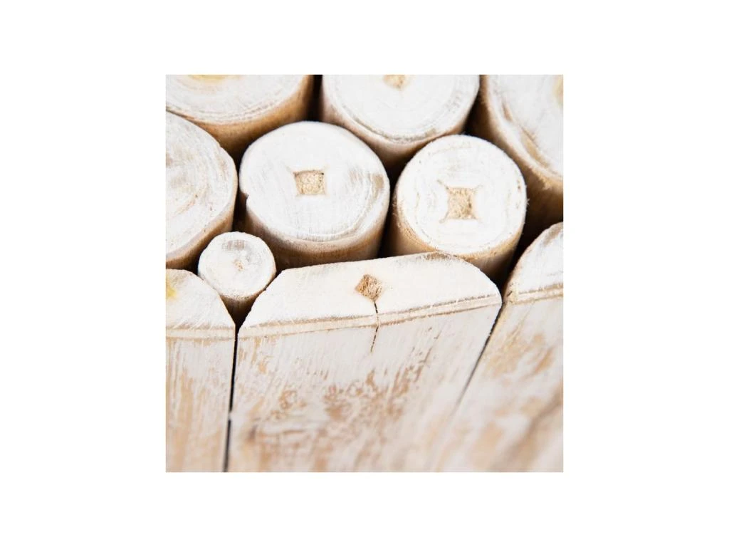 Table Basse Ronde Bois De Teck Blanc Cassé - FORINI – Image 5