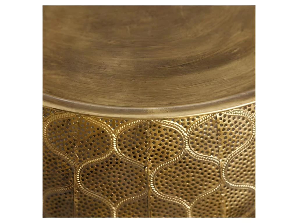 Duo De Tables D'appoint Ronde Doré Métal - ZOSTA – Image 4