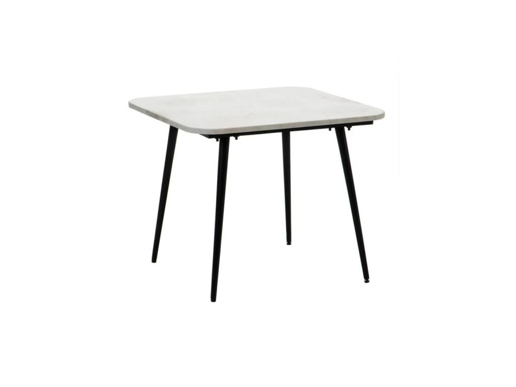 Table D'appoint Marbre Blanc/Métal Noir - PINOT