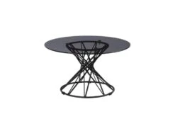 Table Basse Ronde Métal Noir/Verre - ANITA