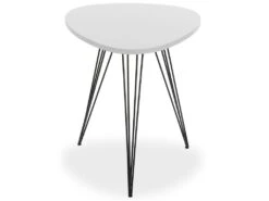 Table D'appoint Seatle, 60 X 50 X 50 Cm, Bois Et Métal, Noir Et Blanc