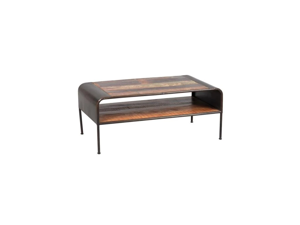 Table Basse Rectangulaire Acier/Bois Recyclé - CHALERSTON