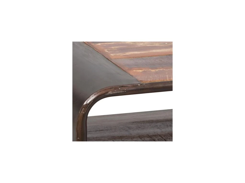 Table Basse Rectangulaire Acier/Bois Recyclé - CHALERSTON – Image 2