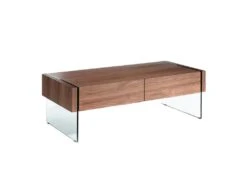 Table Basse En Bois De Noyer Et Verre 2050 ANGEL CERDA
