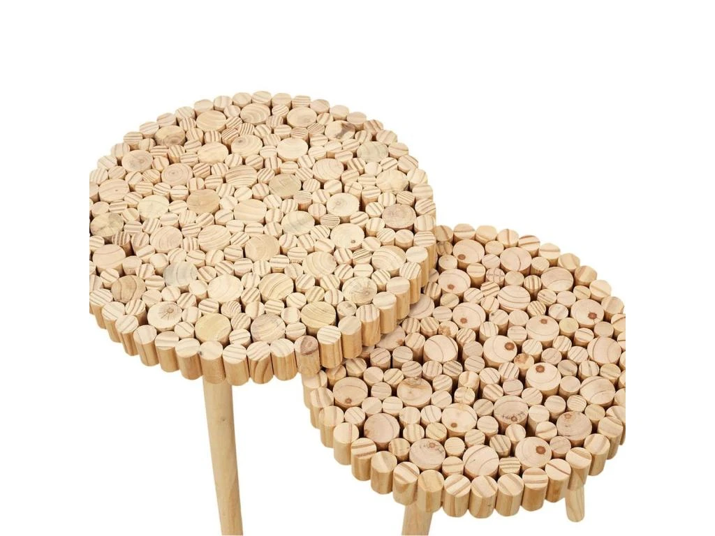 FREJ - Duo De Tables Gigognes Plateau Rondins De Bois – Image 5