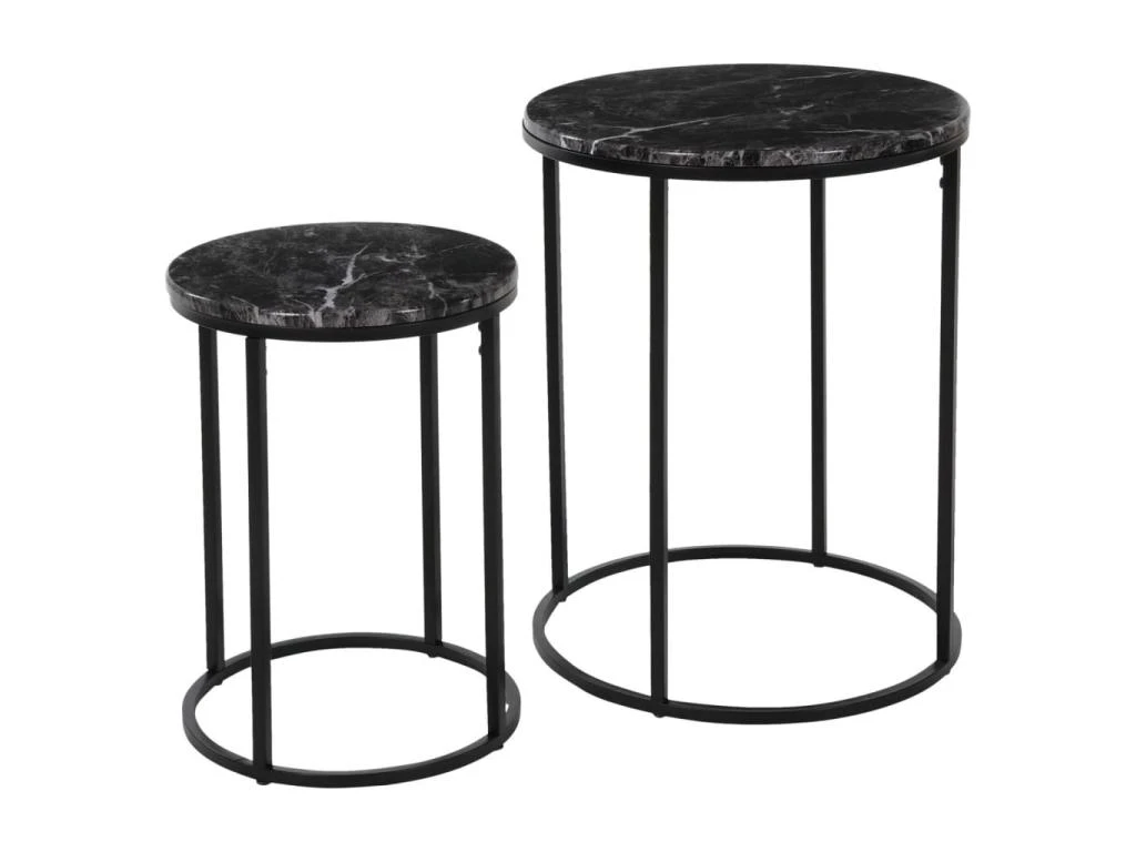 Ensemble De Tables D'appoint 2 Pcs Noir