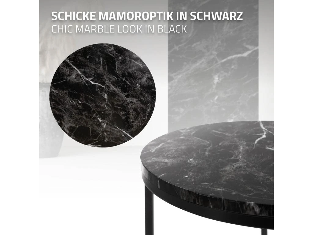 Ensemble De Tables D'appoint 2 Pcs Noir – Image 3