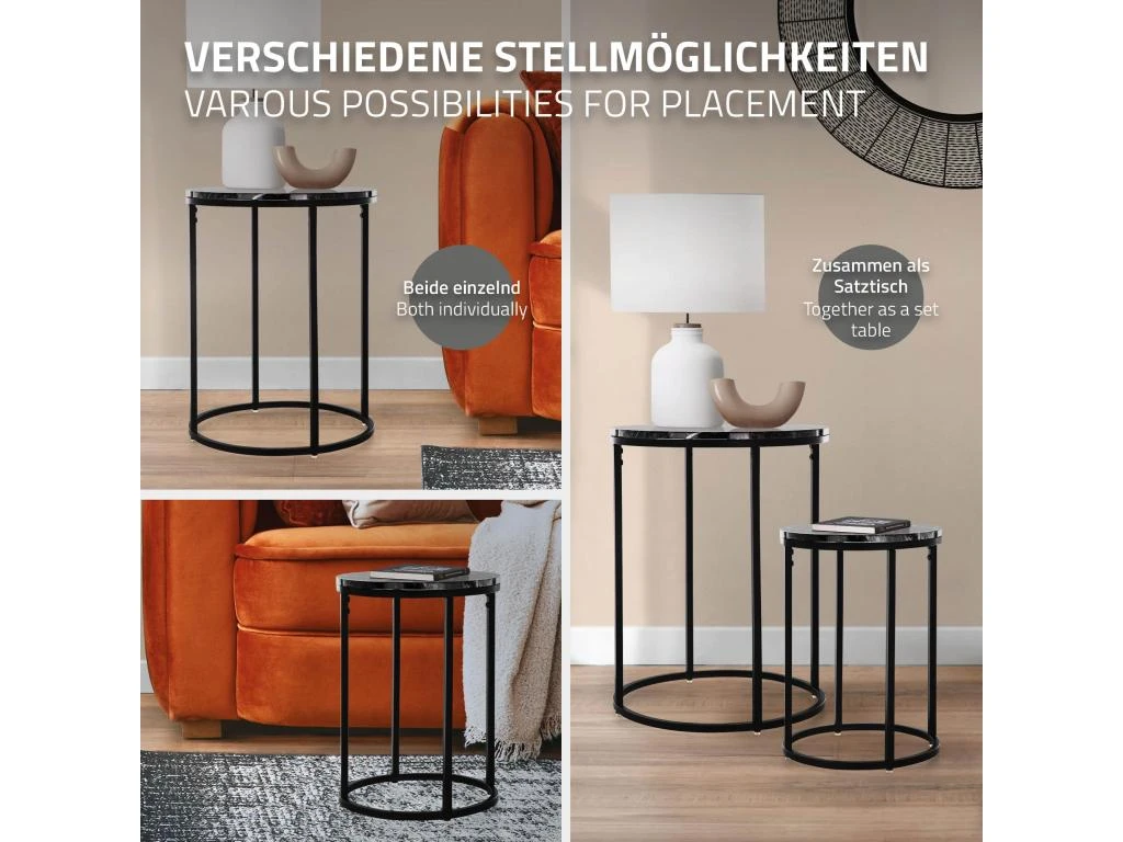 Ensemble De Tables D'appoint 2 Pcs Noir – Image 4