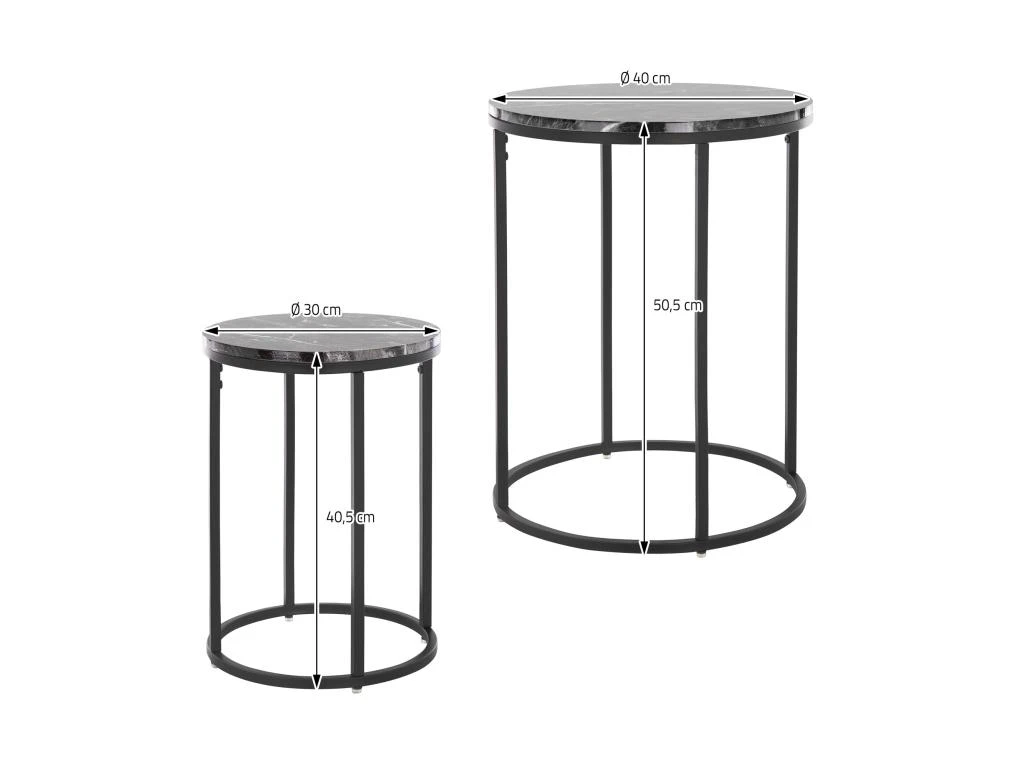 Ensemble De Tables D'appoint 2 Pcs Noir – Image 6