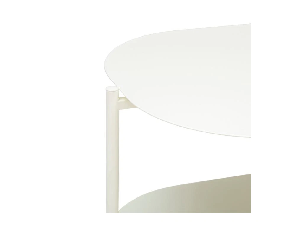 Table Basse En Métal Blanc Ivoire 100 X 50 Cm – Image 2