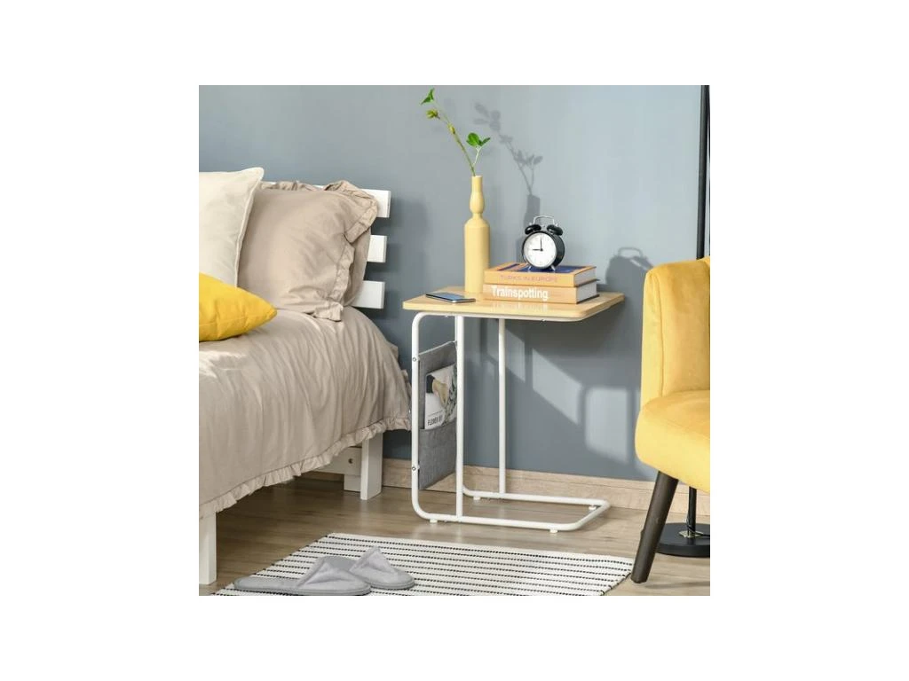 Table Basse D'appoint BEA Blanche Et Bois – Image 5