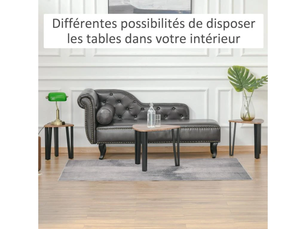 Lot De 3 Tables Basses Gigogne MOWGLI Bois De Noyer – Image 5