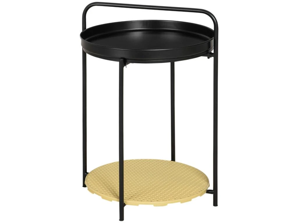 Table Bout De Canapé FIRMIN Noir Et Cannage – Image 5