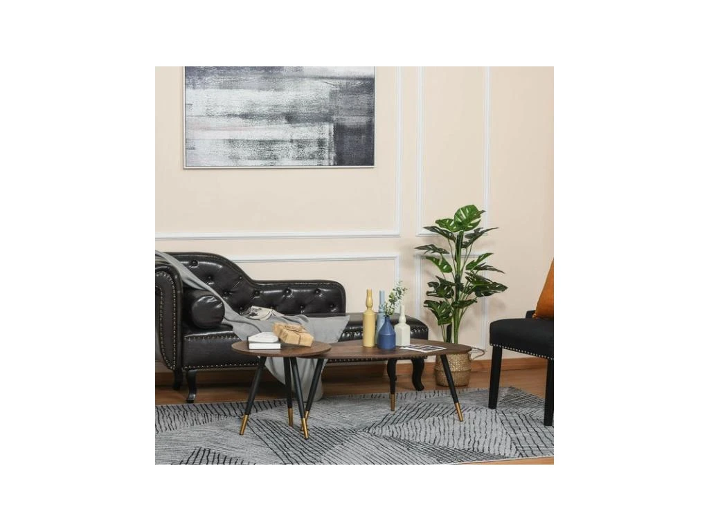 Lot De 2 Tables Basses BRANDO Marron – Image 4