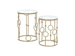 Lot De 2 Tables Gigognes GATSBY Dorées