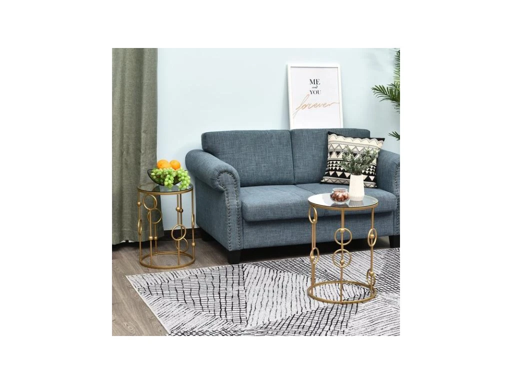 Lot De 2 Tables Gigognes GATSBY Dorées – Image 5