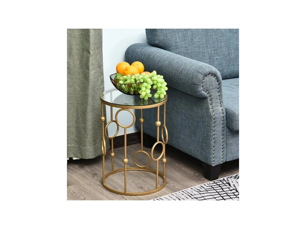 Lot De 2 Tables Gigognes GATSBY Dorées – Image 7