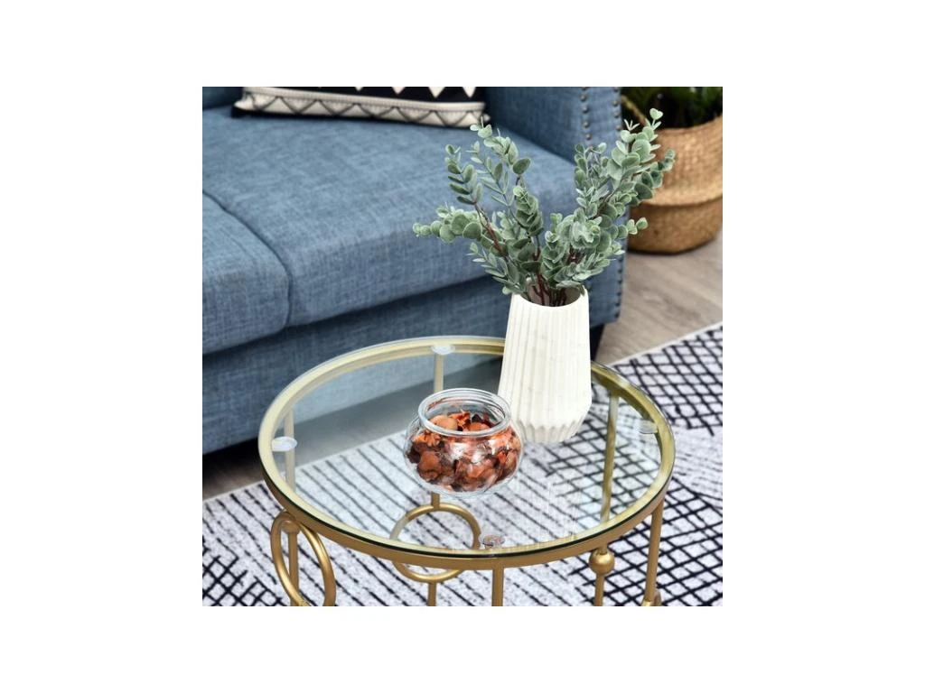 Lot De 2 Tables Gigognes GATSBY Dorées – Image 8