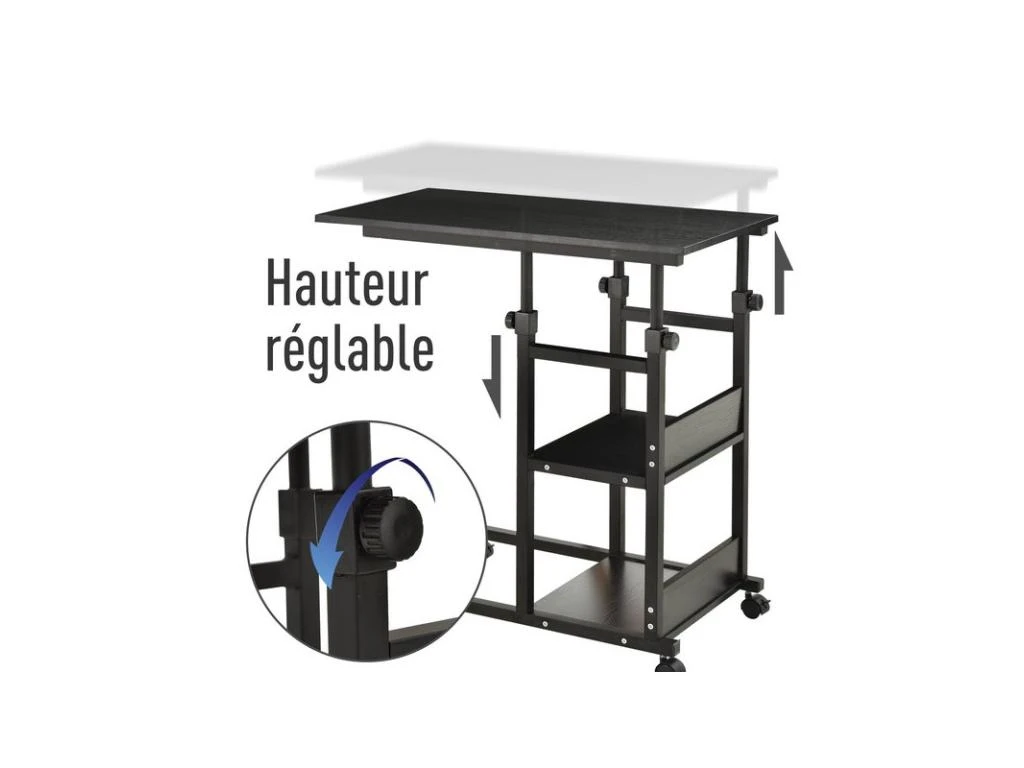 Table De Lit Réglable NANNY Noire – Image 9