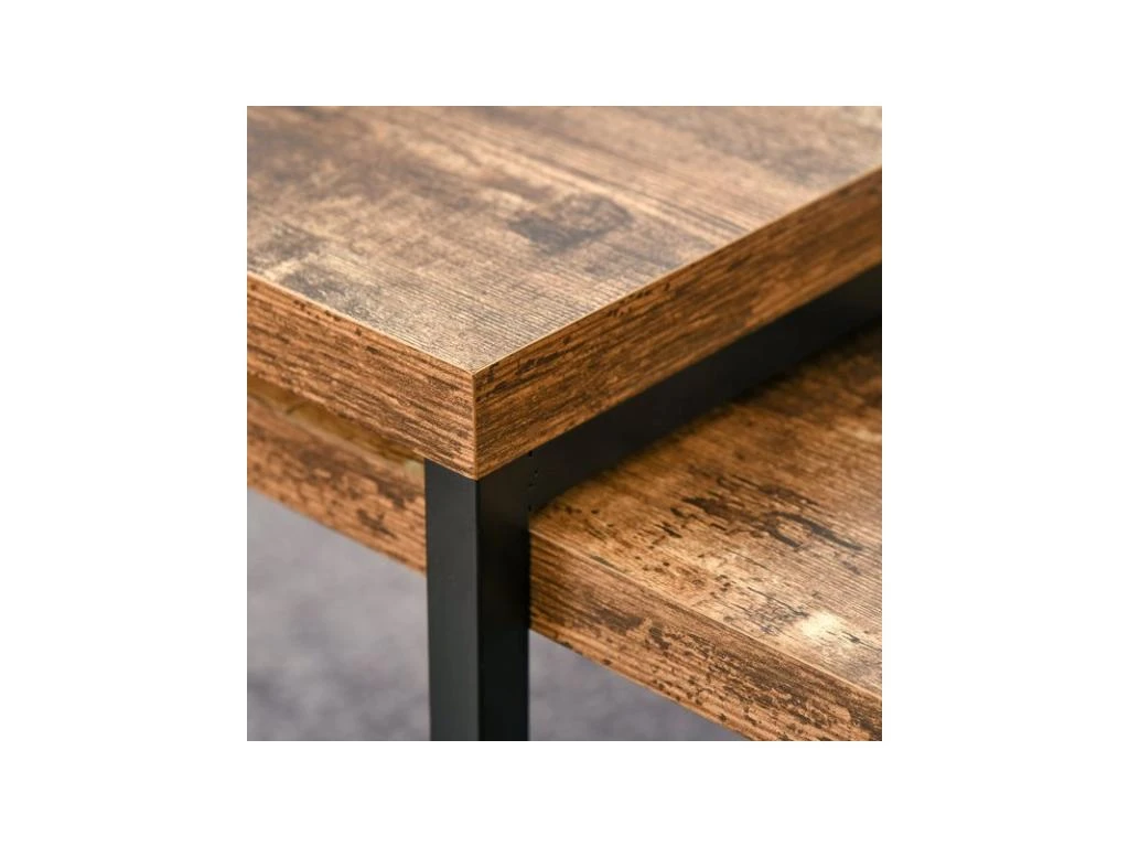 2 Tables Basses CLAY Aspect Bois – Image 9