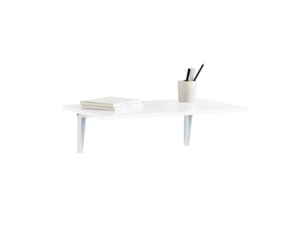 Table Murale Rabattable En Bois Table De Cuisine Table Enfant Bureau L60×P40cm Blanc, FWT21-W
