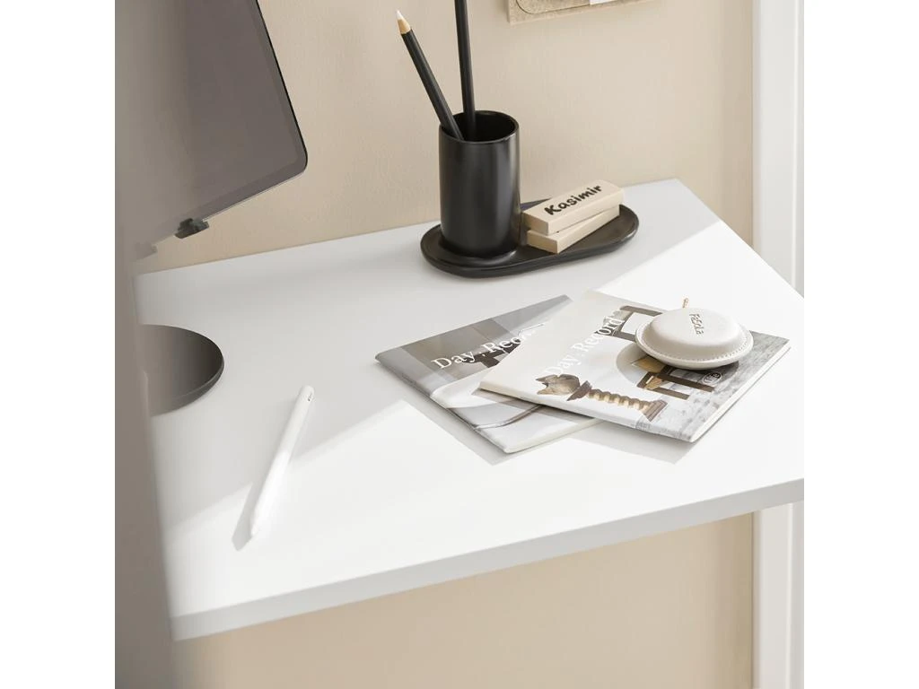 Table Murale Rabattable En Bois Table De Cuisine Table Enfant Bureau L60×P40cm Blanc, FWT21-W – Image 5