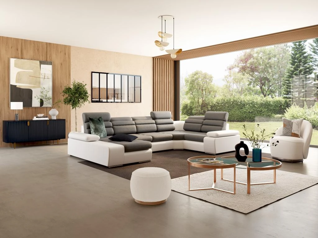 Tables Basses Gigognes En Verre Trempé Et Acier Inoxydable - Transparent Et Cuivré - BASERI – Image 10