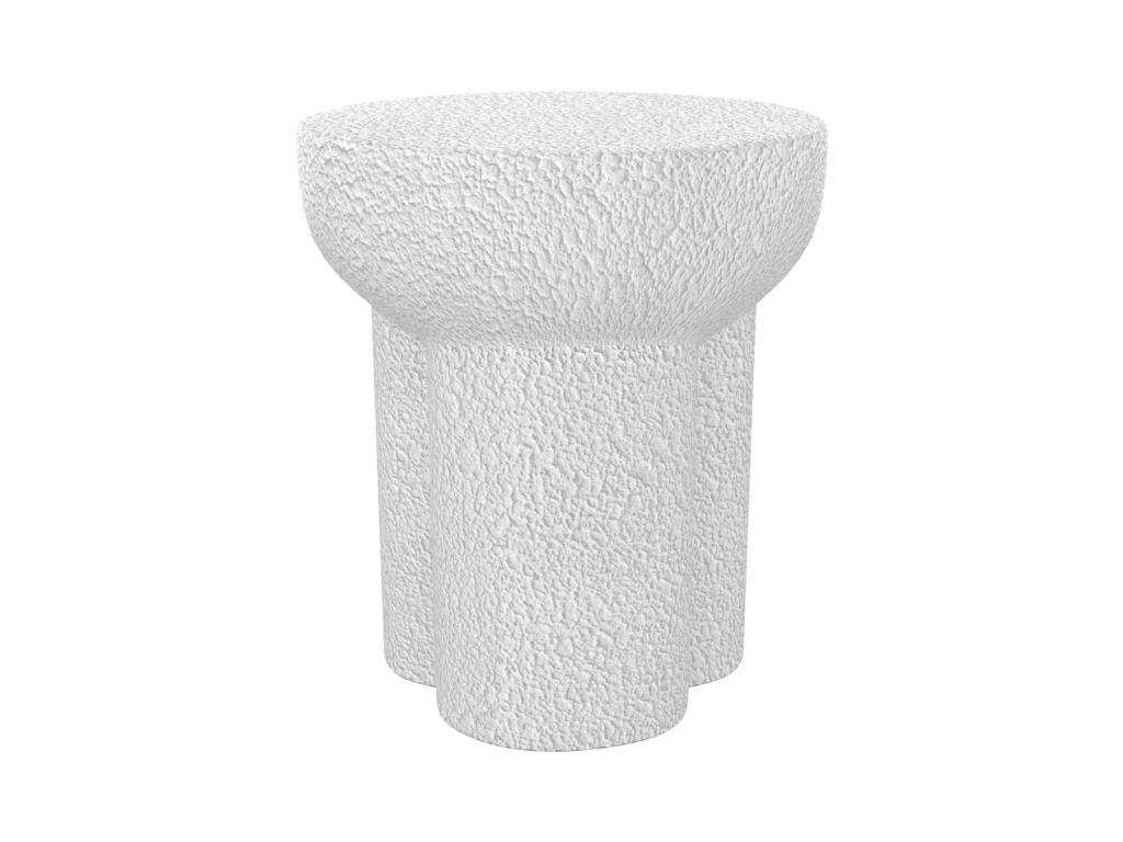 Table D'appoint Blanche Zacco En Terre Cuite D32.5 Cm