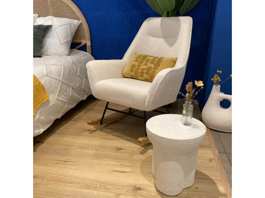 Table D'appoint Blanche Zacco En Terre Cuite D32.5 Cm – Image 2